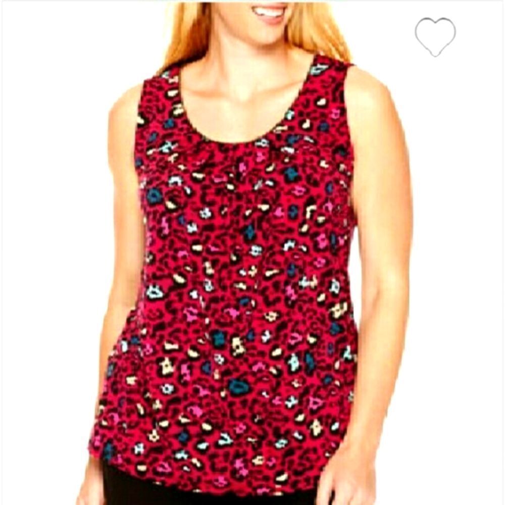 Women's All Over Printed Zipper Neck Plus Size  Top Size 2x